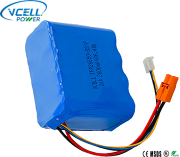24V 3600mAh IFR26650 LiFePO4 Battery Pack