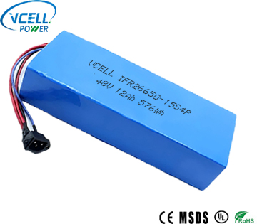 48V 12Ah Rechargeable Lithium Battery Pack